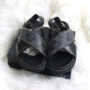 Louis Vuitton Damier Canvas Coated Women's Sandals- Size 9! NWOT